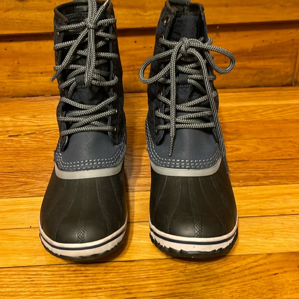 Sorel Slimpack 1964 Women's Waterproof Boots US 8.5 Navy Black Lace-Up Mid Calf